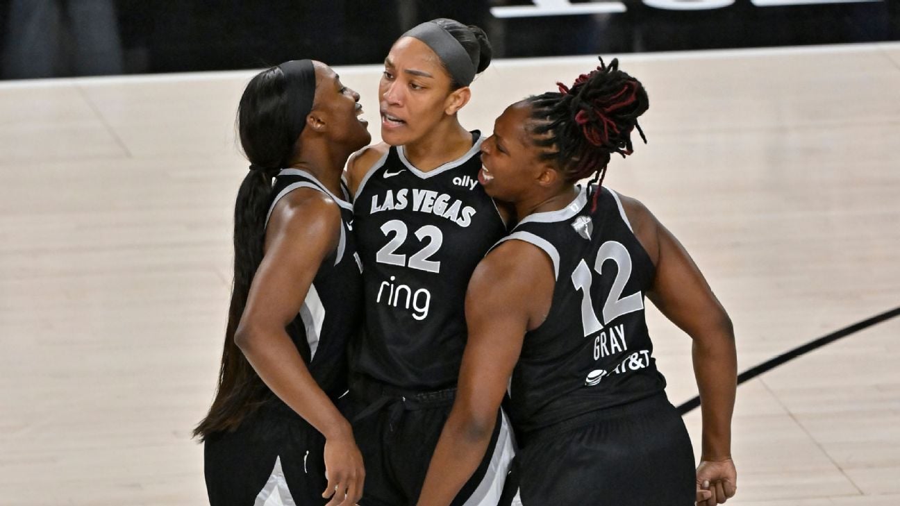 لاس فيغاس إيسز تهزم فينيكس ميركوري 91-78 في نهائي WNBA وتتقدم 2-0 بفضل تألق يونغ وويلسون