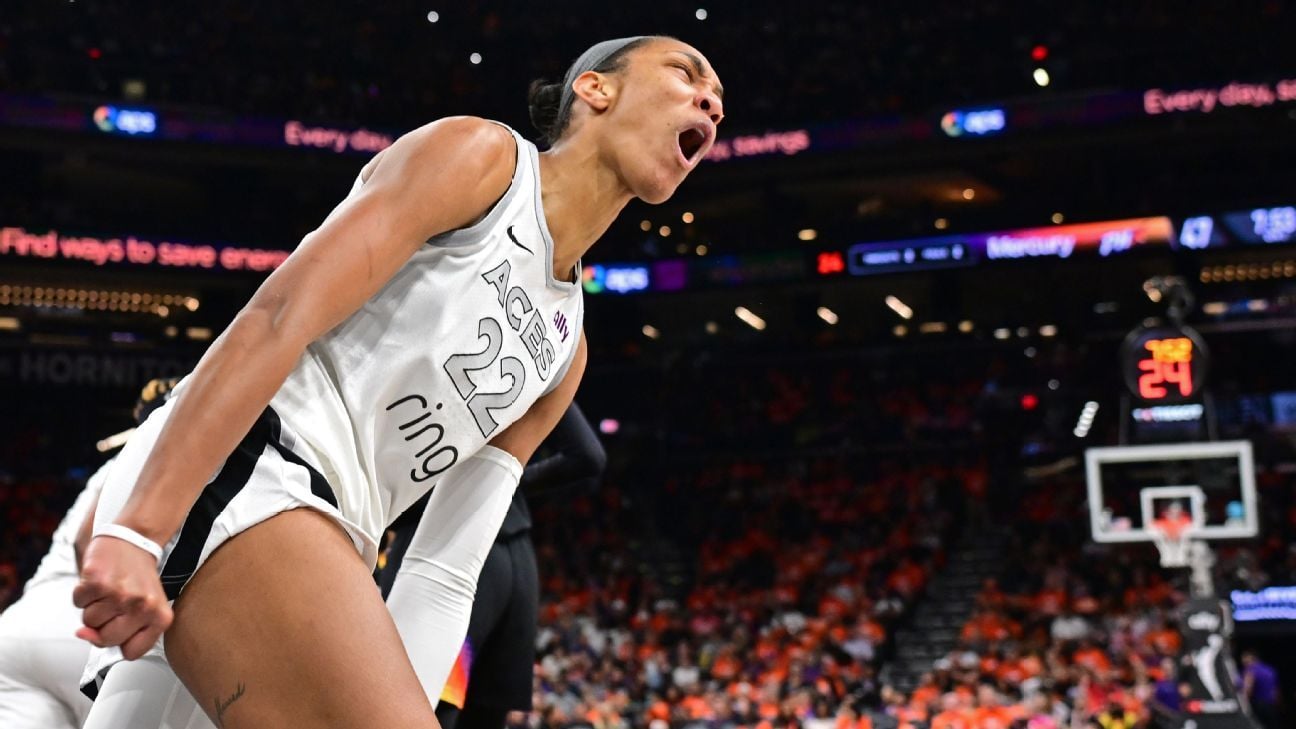 لاس فيغاس إيسز يقترب من لقب WNBA بعد فوز مثير على فينيكس ميركوري في المباراة الثالثة