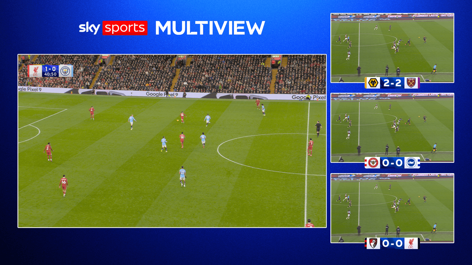 سكاي سبورتس تقدم Multiview: شاهد أربع مباريات من الدوري الإنجليزي الممتاز في وقت واحد