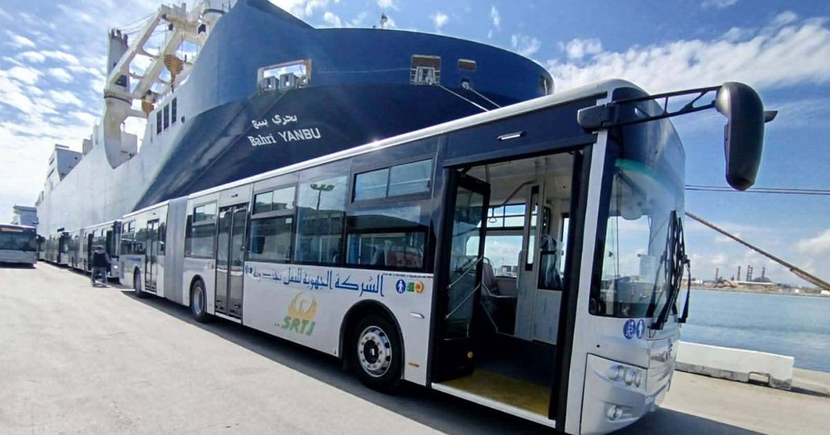 وصول دفعة جديدة من الحافلات الصينية إلى ميناء حلق الوادي لتعزيز النقل العام في تونس