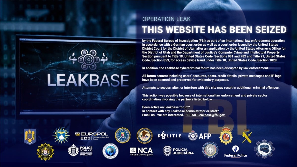 الولايات المتحدة وأوروبا تضبطان LeakBase: إغلاق أحد أكبر منتديات مجرمي الإنترنت