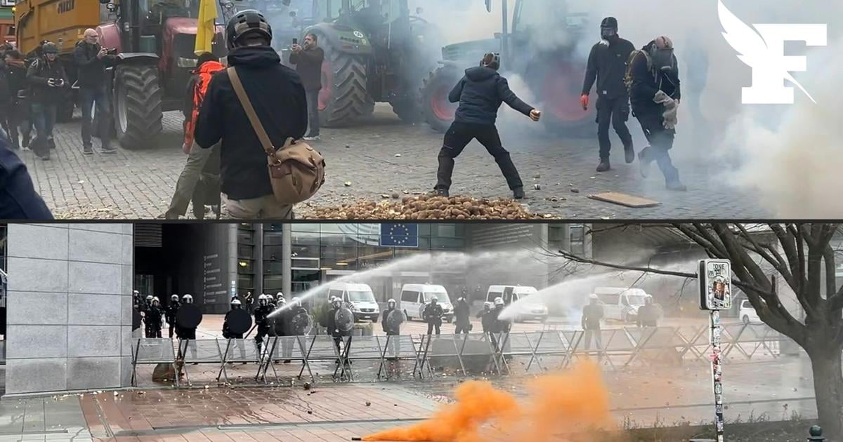 اشتباكات عنيفة بين المزارعين والشرطة تندلع أمام البرلمان الأوروبي في بروكسل
